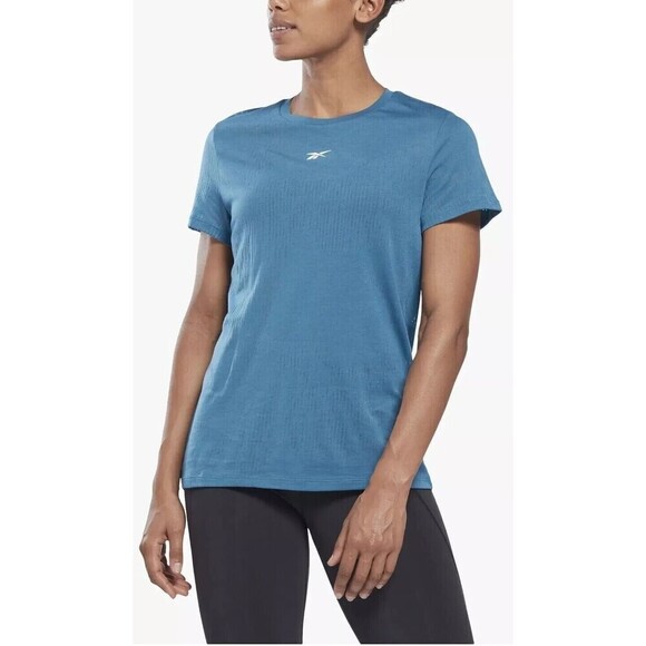 Reebok Women's T-shirt Plus Size Burnout Steely Blue Lightweight Short Sleeve 1X - Picture 6 of 6
